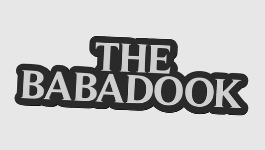 The Babadook Freestanding Horror Display Plaque, 3D Printed Logo