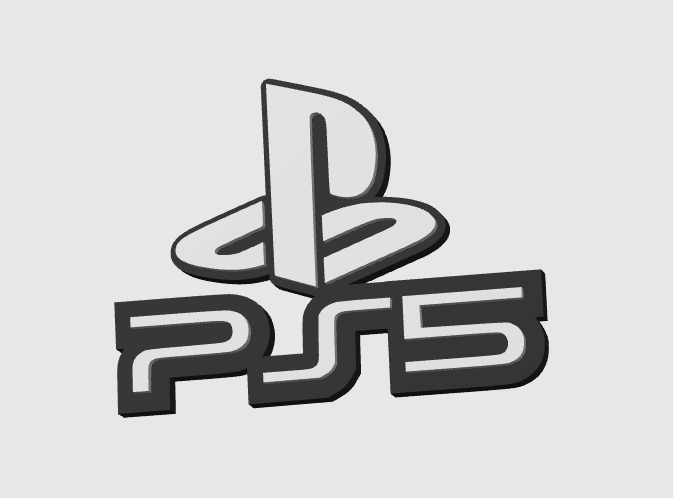 PS5 Logo 3D Printed