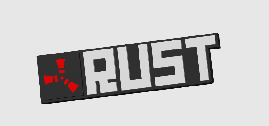 Rust Logo 3D Printed