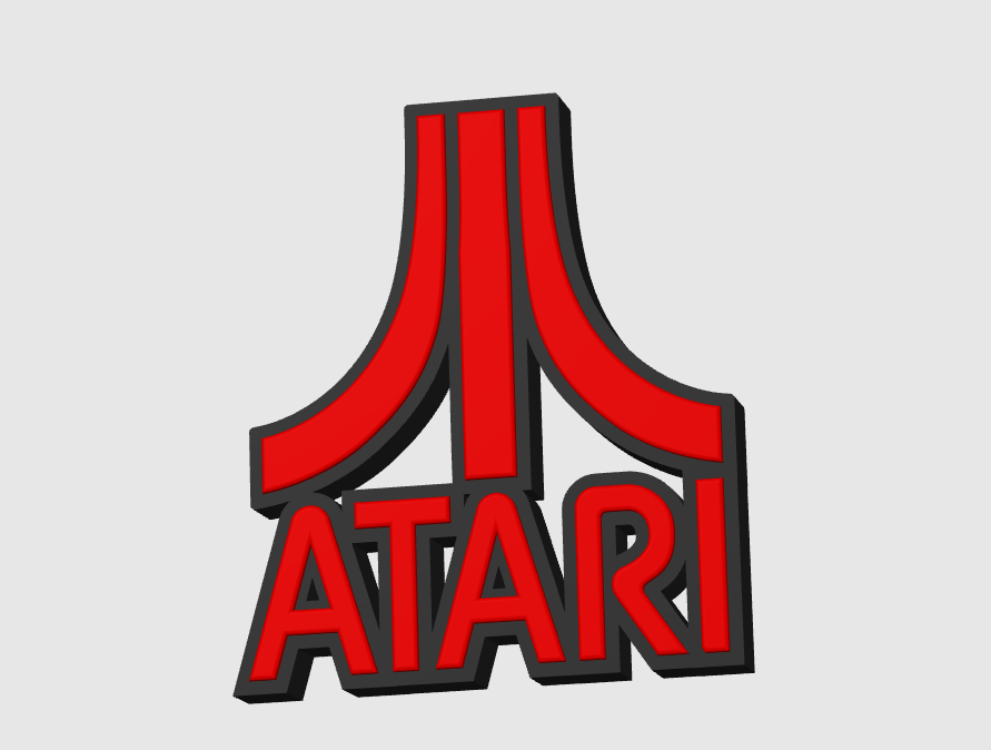 Atari Gaming Logo 3D Printed