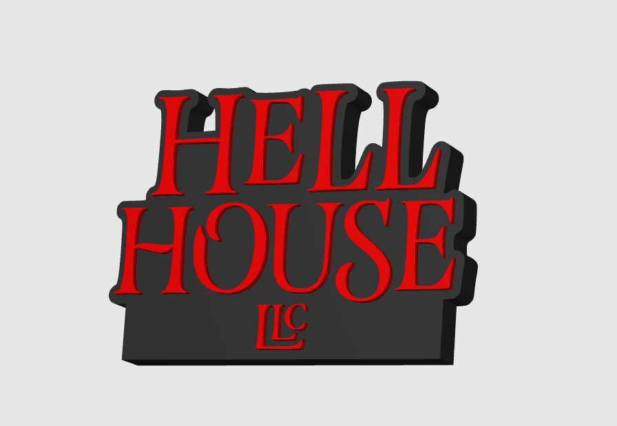 Hell House LLC Display Plaque, 3D Printed