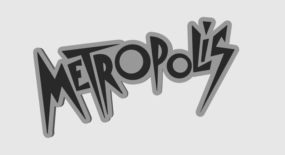 Metropolis (1927) Freestanding Display Plaque, 3D Printed