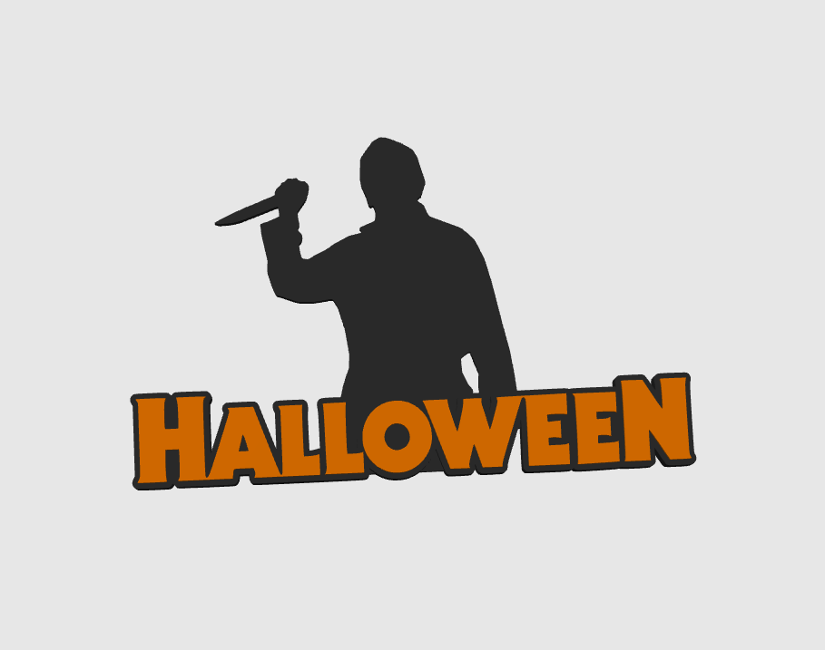 HALLOWEEN (MICHAEL MYERS SILHOUETTE) Plaque, Free Standing Letter 3D Printed Logo