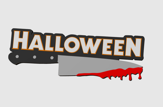 Halloween Michael Myers  Knife Plaque (Silver), Free Standing Letter 3D Printed Logo