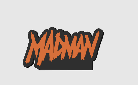 Madman (1981) Freestanding Horror Display Plaque, 3D Printed Logo