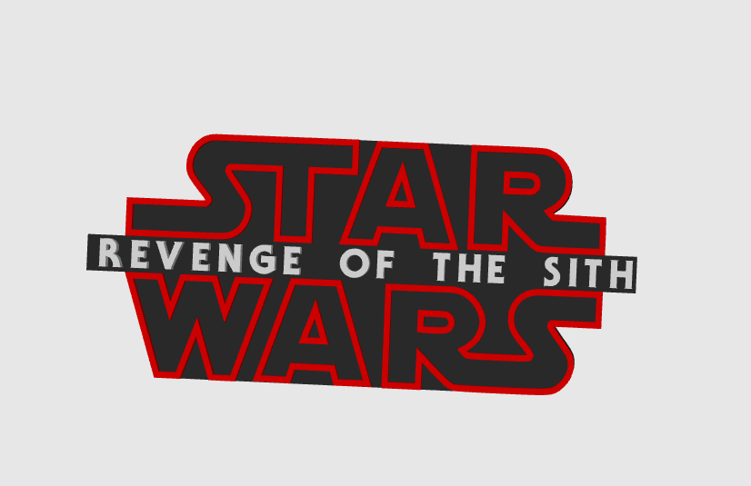 Star Wars Revenge Of The Sith Freestanding Display Plaque, 3D Printed
