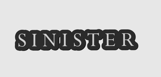 Sinister Horror Free Standing 3D Printed Logo