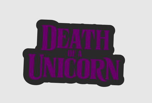 Death Of A Unicorn Horror Free Standing 3D Printed Logo