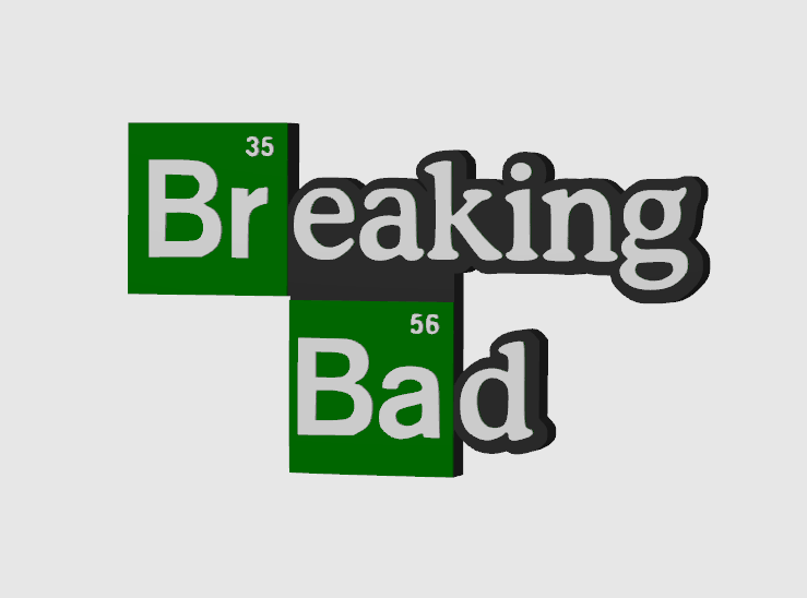 Breaking Bad Freestanding Display Plaque, 3D Printed