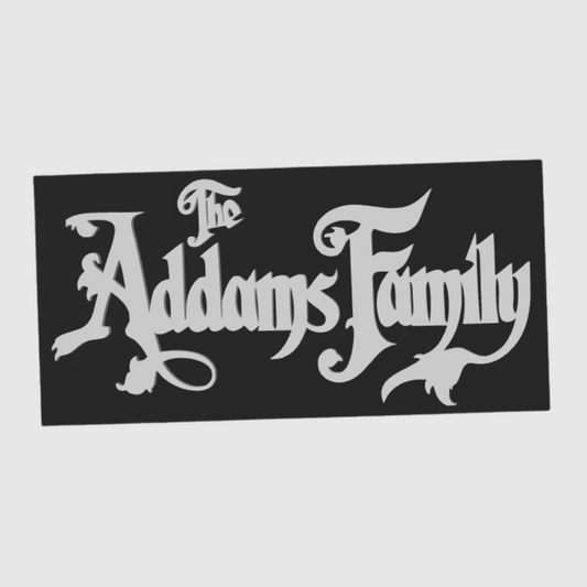 The Addams Family Freestanding Display Plaque, 3D Printed