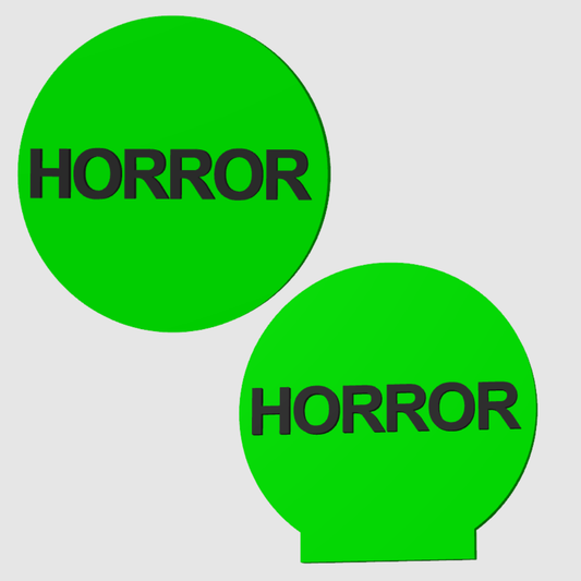 Horror VHS Sticker Free Standing 3D Printed Logo