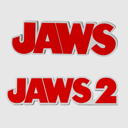JAWS Logo Horror Freestanding Display Plaque, 3D Printed
