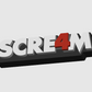 Scream 4  Ghostface Logo Horror Freestanding Display Plaque, 3D Printed