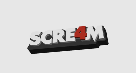 Scream 4  Ghostface Logo Horror Freestanding Display Plaque, 3D Printed