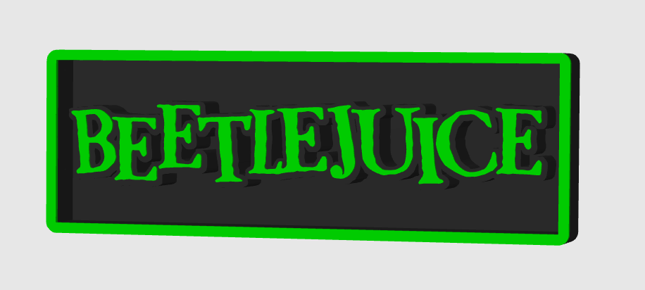 Beetlejuice 3D Printed Border Display Plaque