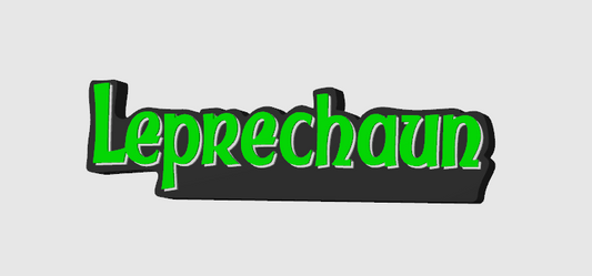 Leprechaun Logo Horror Freestanding Display Plaque, 3D Printed