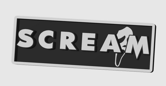 Scream Silhouette 3D Printed Border Display Plaque