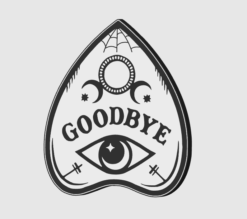 Ouija Goodbye LED Lightbox (Click On / Off)