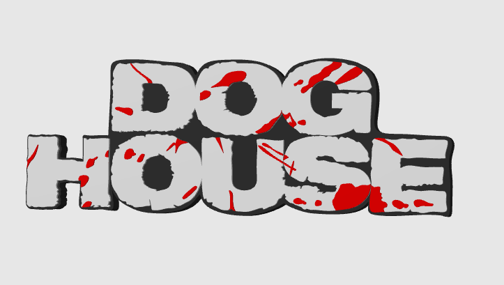 Doghouse Horror Free Standing Logo Display Plaque, 3D Printed