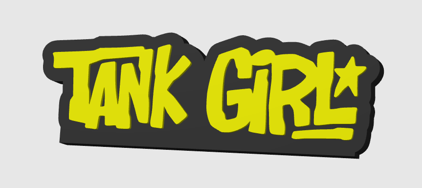 Tank Girl Display Plaque, 3D Printed