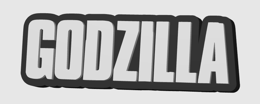 Godzilla Display Plaque, 3D Printed