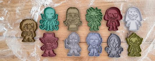 Horror Icon Cookie Cutters / Embosser Stamp Set